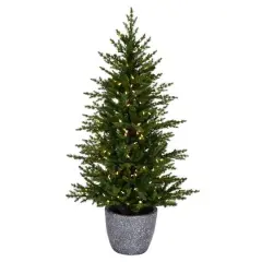 3.5ft. Pre-Lit Belgrade Pine Artificial Christmas Tree, Clear Dura-Lit&reg; LED Lights