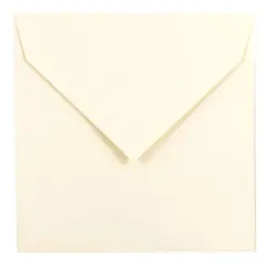 JAM Paper 7.5" x 7.5" Natural White Square Invitation Euro Flap Envelopes, 50ct.