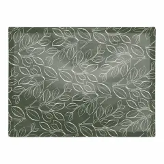 Sage Lined Leaves Cotton Twill Placemat