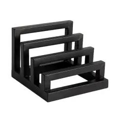 Hello Honey&reg; Tri-Sectional Black Metal Plate Stand Organizer