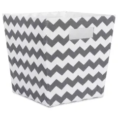 DII&reg; 13" Trapezoid Polyester Chevron Storage Bin Gray