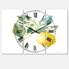 Designart 'Floursack Lemon I Farmhouse Multipanel Wall Clock