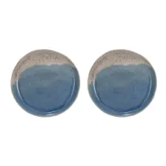 Hello Honey&reg; 8.5" Blue & Cream Crackle Glaze Stoneware Plate, 2ct.