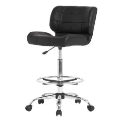 Studio Designs Crest Black Height Adjustable Drafting Chair with Footring
