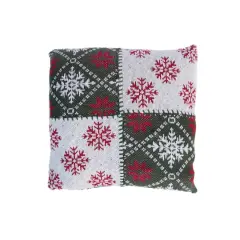 Hello Honey&reg; 20" x 20" Square Cotton Knit Pillow with Snowflake Patterns