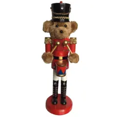 Santa's Workshop 14" Teddy Bear Drummer Nutcracker