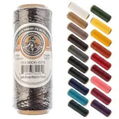 Gudebrod 0.015" 3 Ply Waxed Thread, 500ft. Dark Brown