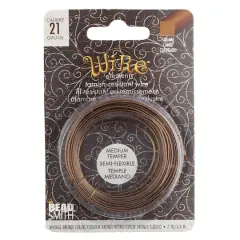 The Beadsmith&reg; Wire Elements&trade; 21 Gauge Tarnish Resistant Medium Temper Square Wire, 7yd. Vintage Bronze