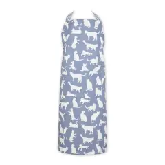 DII&reg; Cat Print Chef Apron Stonewash Blue