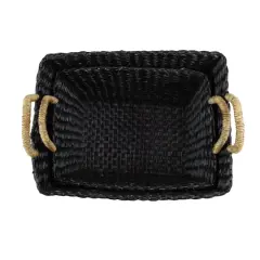 Black Banana Leaf Eclectic Storage Basket Set