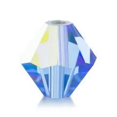 John Bead PRECIOSA 6mm Czech Crystal Bicone Beads, 36ct. Sapphire AB