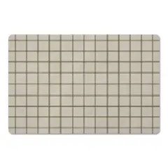 Green & Cream Check Floor Mat