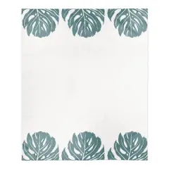 Three Leaf Monstera 50" x 60" Coral Fleece Blanket