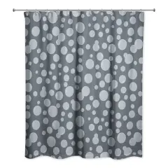 74" Bubbles All Over Shower Curtain Navy
