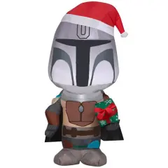 3.5ft. Airblown&reg; Inflatable Christmas Mandalorian with Gift Box