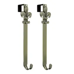 Haute Decor Fleur De Lis Adjustable Wreath Hangers, 2ct. Antique Brass