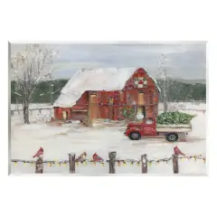 Stupell Industries Snowy Holiday Tree Farm Landscape Wall Plaque Art