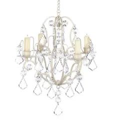 15" Ivory Baroque Candle Chandelier