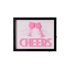 American Art Decor Tipsy Printed Cheers LED Light Box Wall Sign - 14" x 11" x 1.6"