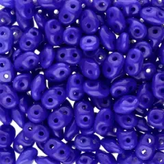 Superduo Two-Hole Czech Glass Beads Blue Solid