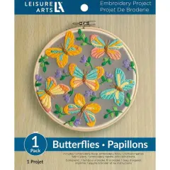 Leisure Arts&reg; 6" Butterfly Embroidery Kit
