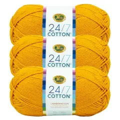 3 Pack Lion Brand&reg; 24/7 Cotton&reg; Yarn Creamsicle