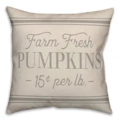 Off-White Farm Fresh Pumpkins Throw Pillow