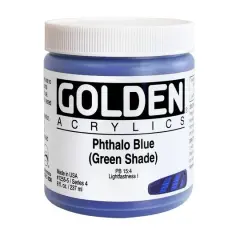Golden&reg; Heavy Body Acrylic Paint, 8oz. Phthalo Blue (Green Shade)
