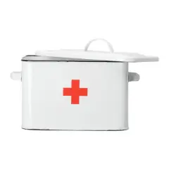 Hello Honey&reg; Metal First Aid Box with Lid White/Red