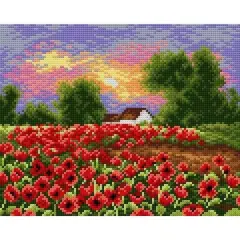 Orchidea Needlepoint Canvas For Halfstitch Without Yarn Summer Meadow - Printed Tapestry Canvas