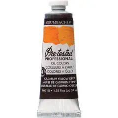 Grumbacher&reg; Pre-Tested Professional&reg; Oil Color Paint, 37mL Cadmium Yellow Deep