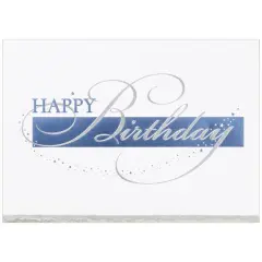 JAM Paper 5.625" x 7.875" Happy Birthday Deckle Edge Birthday Cards & Envelopes, 25ct.