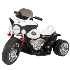 Toy Time Ride-On 3 Wheel Police Motorcycle Black/White