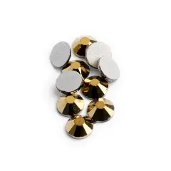 John Bead Crystal Lane SS12 Metallic Glass Round Flatback Rhinestones, 432ct. Gold