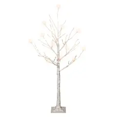 4ft. Pre-Lit White Artificial Artificial Twig Tree, 2ct.