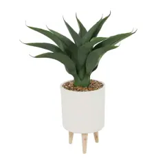 2.5ft. Potted White Plastic Modern Artificial Foliage