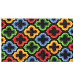 Multicolor Retro Coir Outdoor Rectangular Door Mat, 29.5" x 17.75"