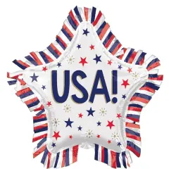 28" USA Star Fringe Foil Balloon