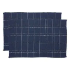 DII&reg; French Blue Variegated Plaid Recycled Yarn Rug Set, 2ft. x 3ft.