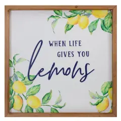 Wooden Framed When Life Gives You Lemons Metal Sign Spring Wall D&eacute;cor