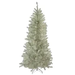 9ft. Unlit Metallic Platinum Artificial Tinsel Christmas Tree