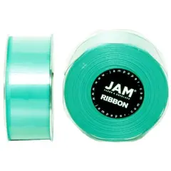 JAM Paper 1.5" x 25yd. Double Faced Satin Ribbon Teal Blue