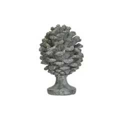 Hello Honey&reg; 10.25" Round Verdigris Finish Pinecone Finial with Base