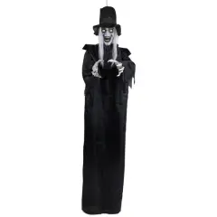 6ft. Lit Animated Vampire in Robe & Top Hat Halloween Decoration