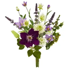 16" Mixed Artificial Flower Bouquet (Set of 4)