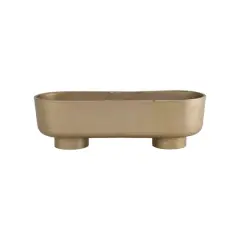Hello Honey&reg; 14" Gold Finish Cast Aluminum Footed Bowl