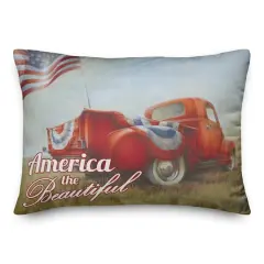 Patriotic Truck Throw Pillow