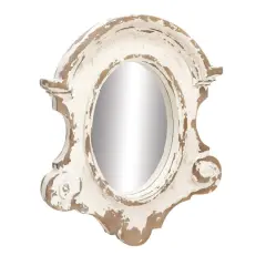 White Vintage Fiberglass Wall Mirror