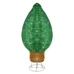 30" Green LED Lighted Retro Light Bulb Outdoor Christmas Decoration