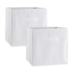 DII&reg; 11" Fabric Cube Storage Baskets, 2ct. White